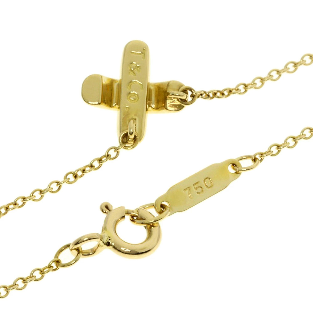 Tiffany Co Cross Stitch Necklace Yellow Gold